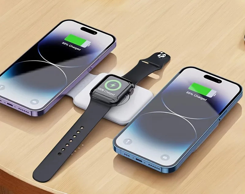 LifeSimpl™ 3-in-1 Infinity-Fold Wireless Charging Station – Ultra-Slim Magnetic Hub