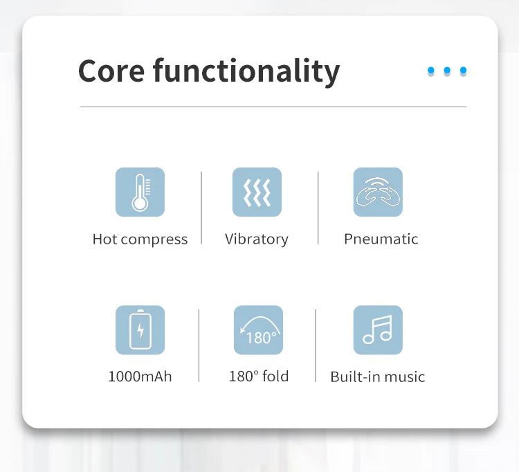 Folding Heated Eye Massager with Air Compression & Bluetooth Music