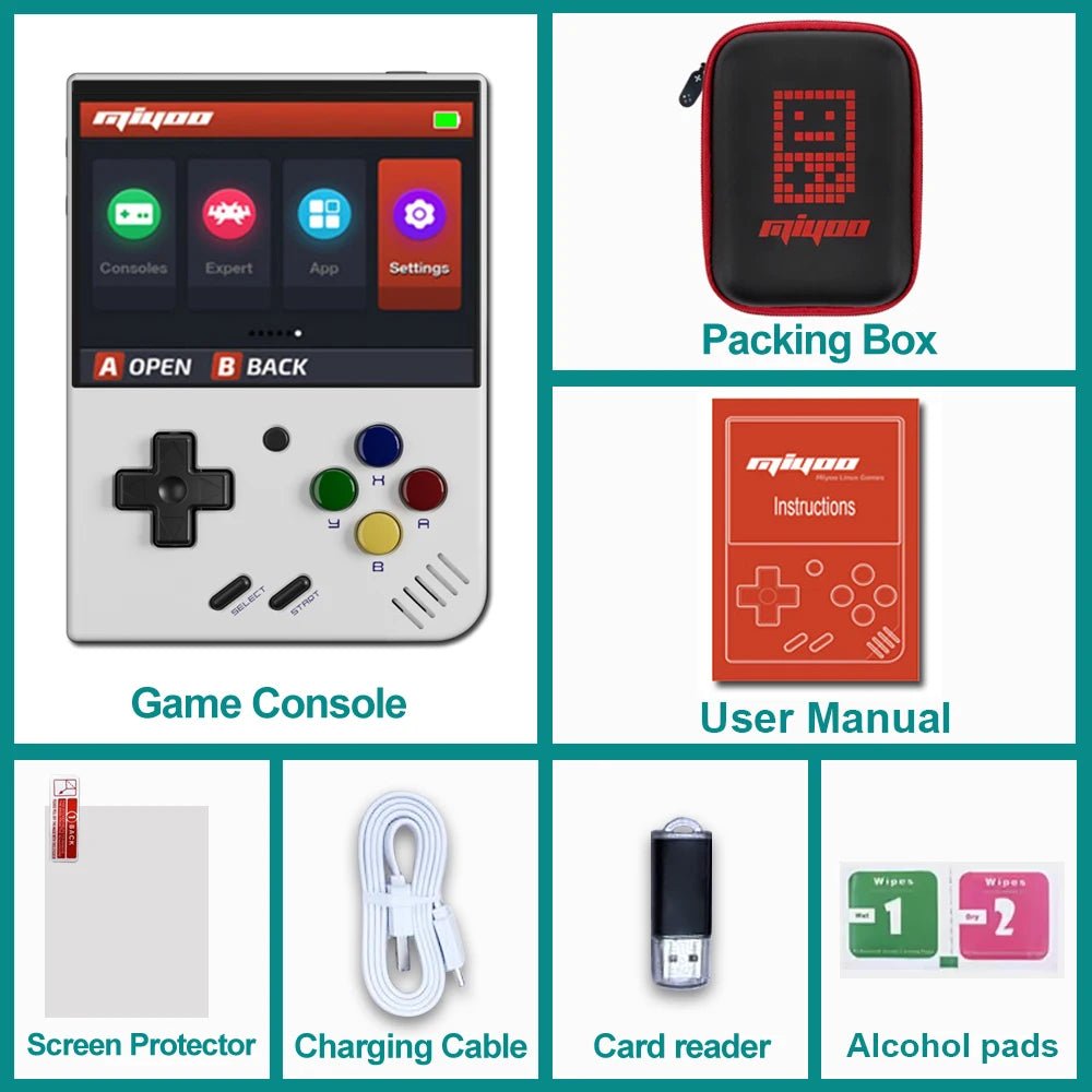 MIYOO Mini Plus Retro Handheld Game Console (64GB) – 
Portable Classic Gaming System with 3.5” IPS Screen