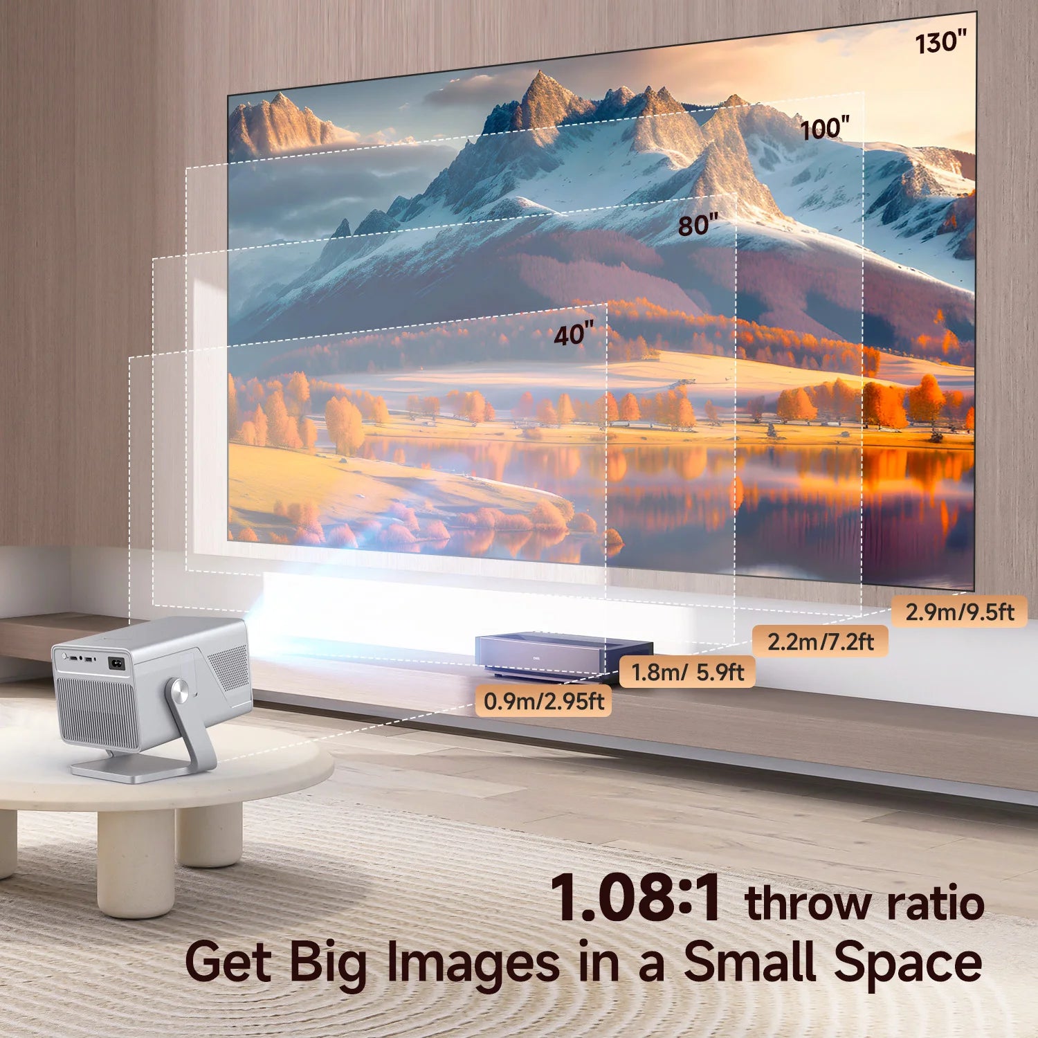 Magcubic X7 Smart Projector – 1000 ANSI, Native 1080P, Android 14, WiFi 6, Bluetooth, 8K Video Support