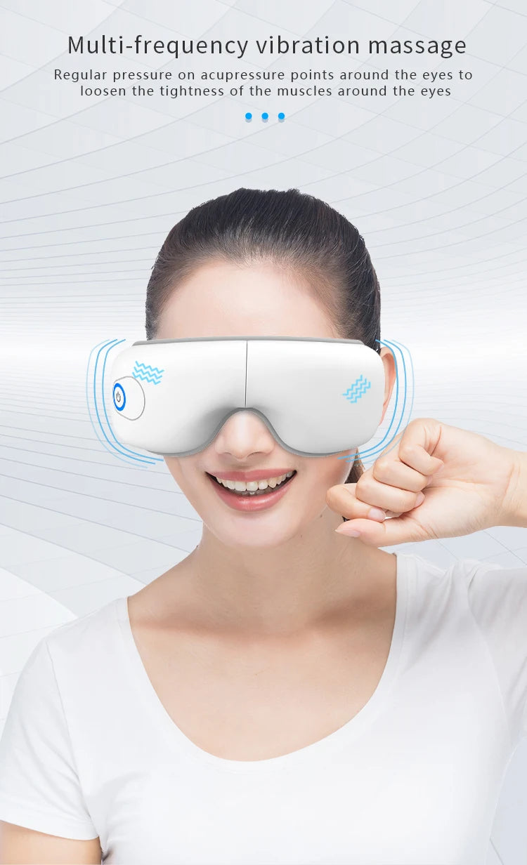 Folding Heated Eye Massager with Air Compression & Bluetooth Music