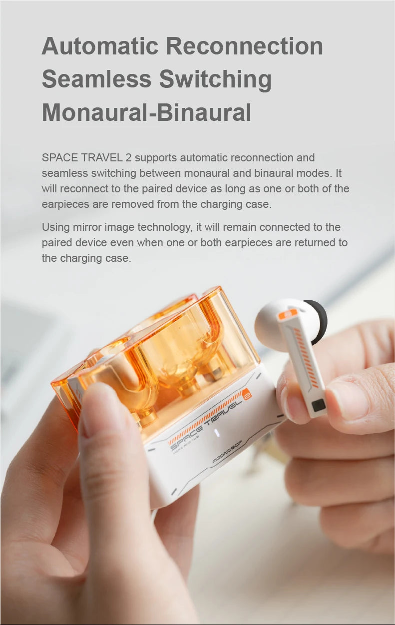 MOONDROP Space Travel 2 Wireless Earphones – Bluetooth 6.0 ANC TWS In-Ear Headphones with Low-Latency Gaming Mode