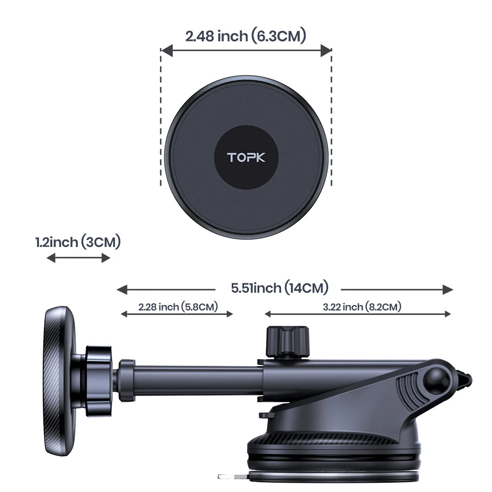 Magnetic Car Phone Mount – Hands-Free Dashboard & Vent Holder
