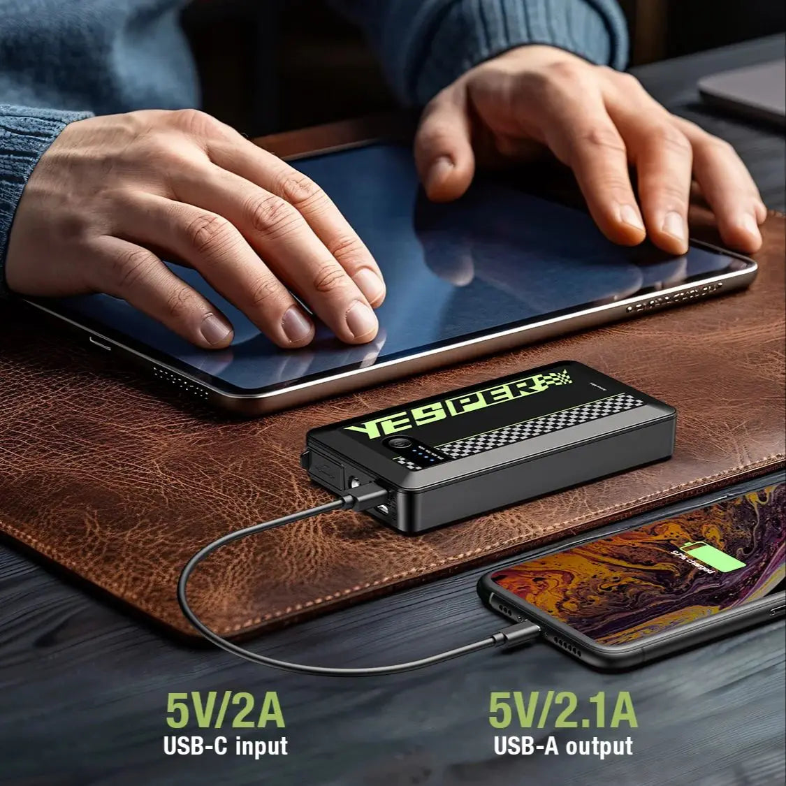 🇺🇸 YESPER 1200A Portable Car Jump Starter (USA Stock) – Compact Emergency Power for Gas & Diesel Engines