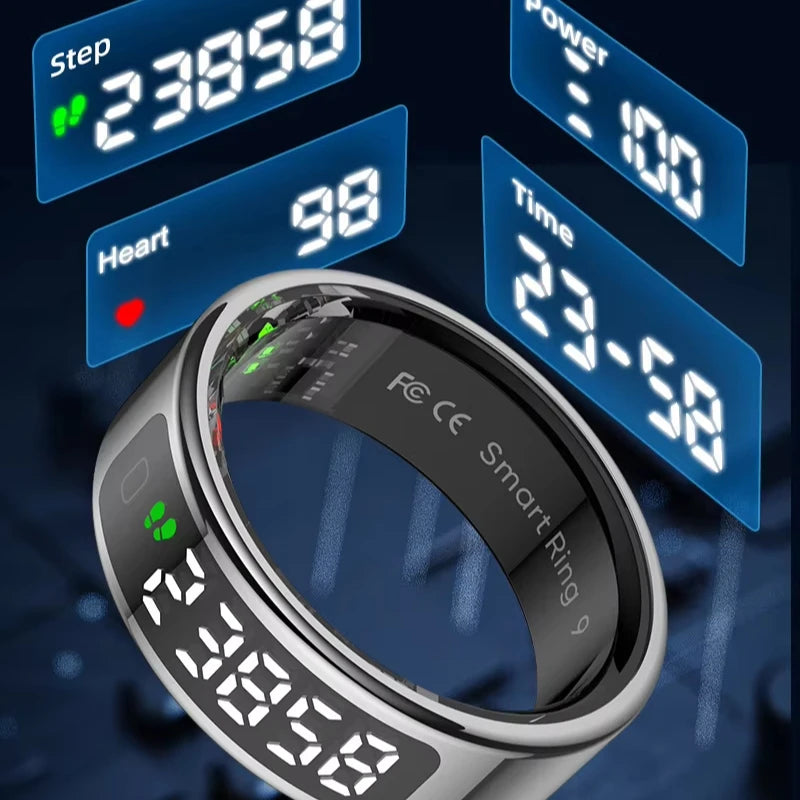 R13 Smart Health Tracking Ring with Touch Display – Fitness & Sleep Monitor