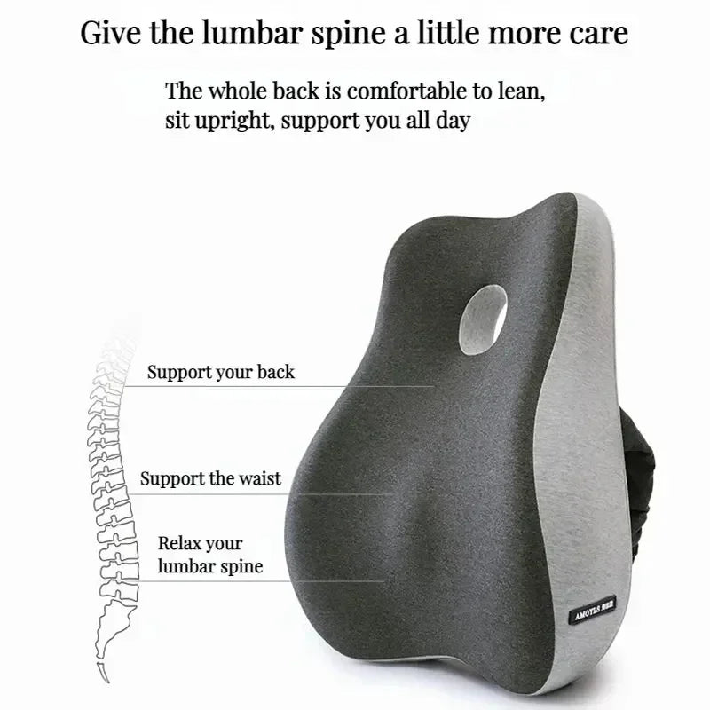 Ergonomic Lumbar Support Cushion – Memory Foam Back Relief