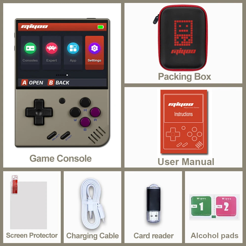 MIYOO Mini Plus Retro Handheld Game Console (64GB) – 
Portable Classic Gaming System with 3.5” IPS Screen