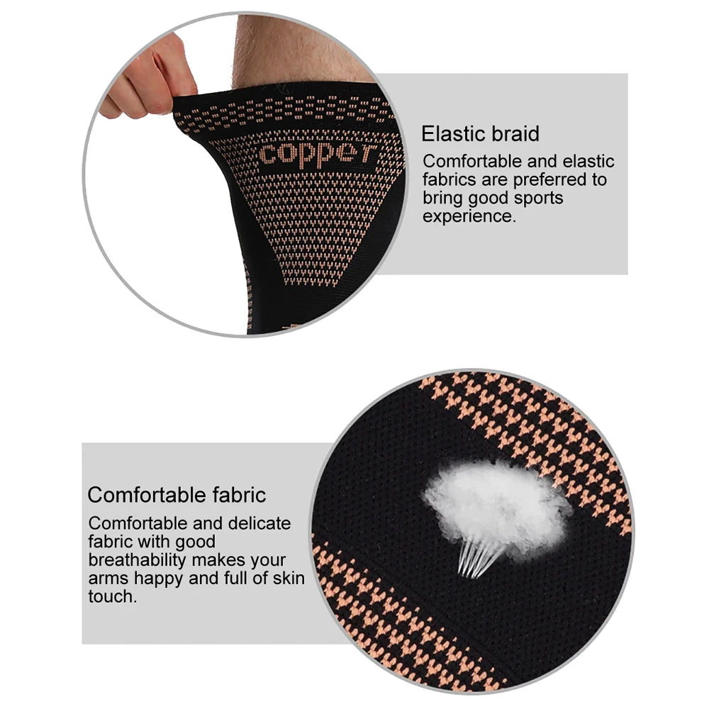Aura-Step™ Copper-Infused Compression Sleeves — Daily Support for Active & Recovery Lifestyles