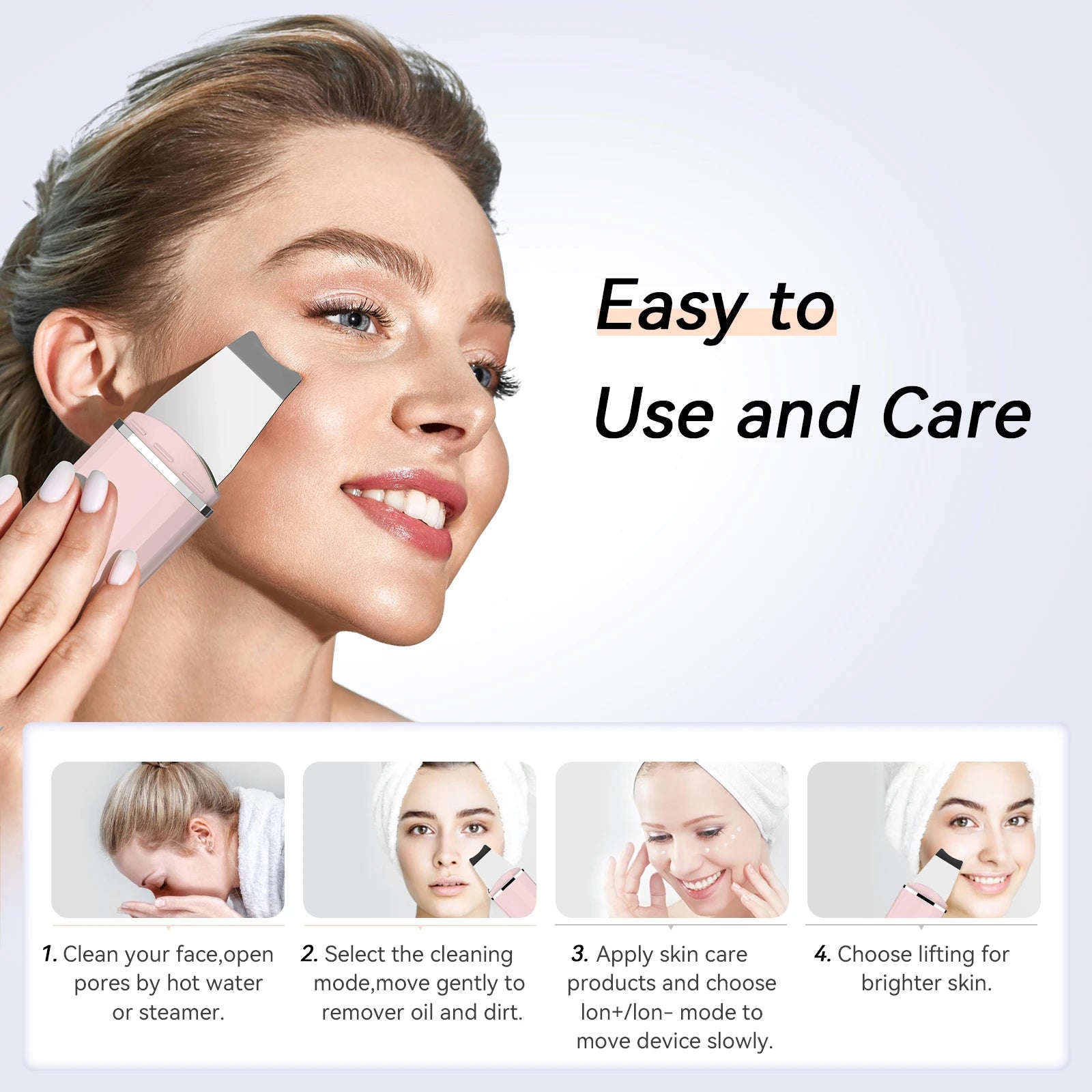 ANLAN Ultrasonic Skin Scrubber – Deep Pore Cleansing & Gentle Facial Exfoliation Tool