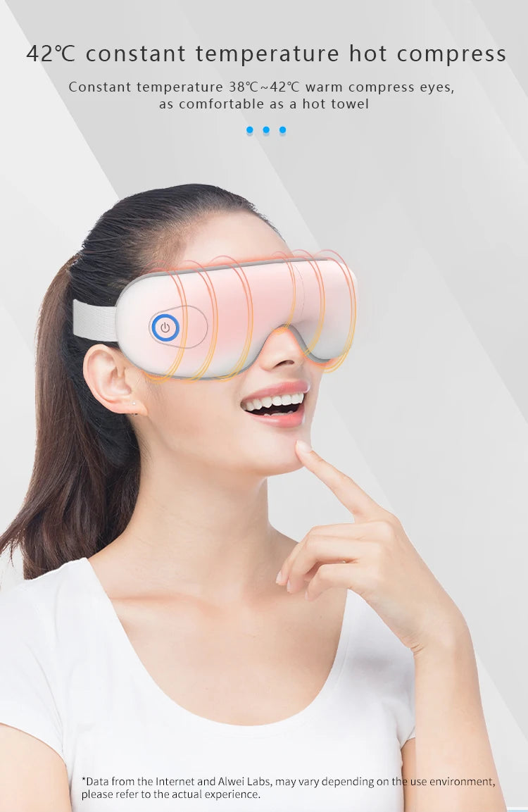 Folding Heated Eye Massager with Air Compression & Bluetooth Music