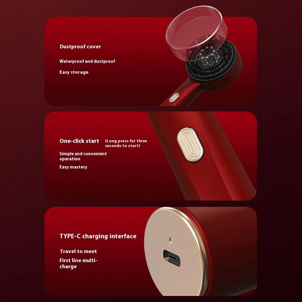 Red Light Microcurrent Scalp Massage Comb – Rechargeable Hair & Scalp Care Tool