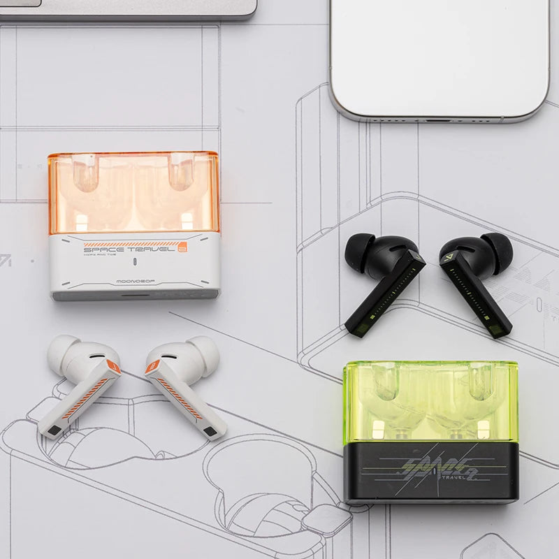 MOONDROP Space Travel 2 Wireless Earphones – Bluetooth 6.0 ANC TWS In-Ear Headphones with Low-Latency Gaming Mode