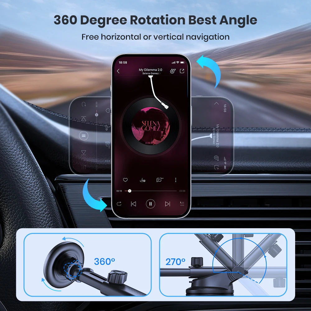 Magnetic Car Phone Mount – Hands-Free Dashboard & Vent Holder