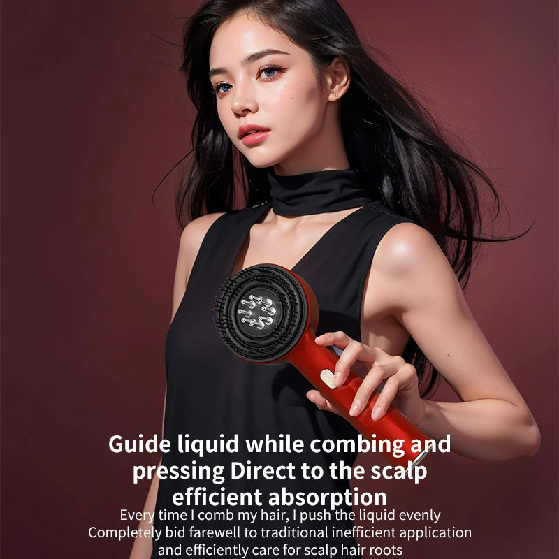 Red Light Microcurrent Scalp Massage Comb – Rechargeable Hair & Scalp Care Tool