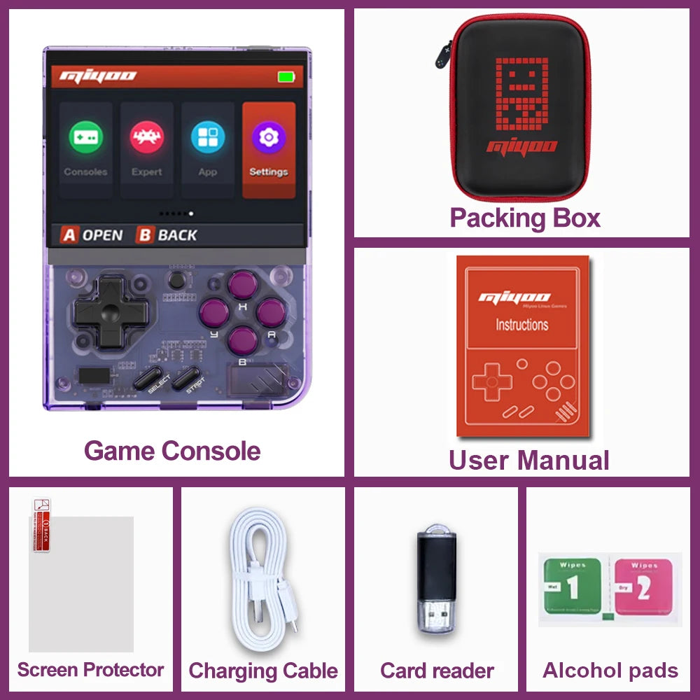 MIYOO Mini Plus Retro Handheld Game Console (64GB) – 
Portable Classic Gaming System with 3.5” IPS Screen