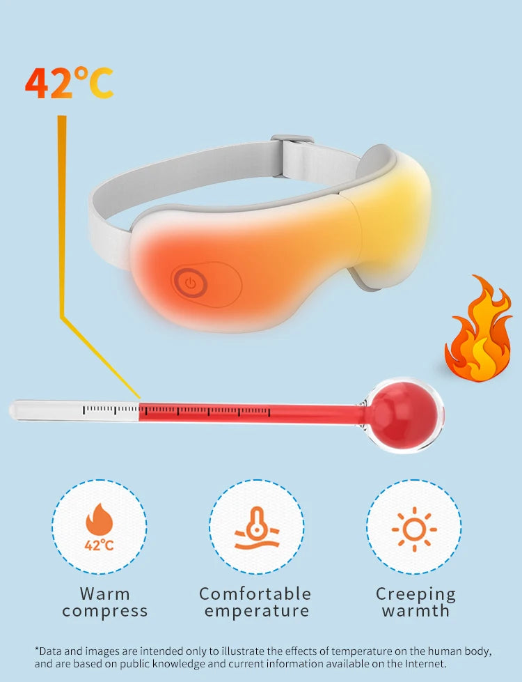 Folding Heated Eye Massager with Air Compression & Bluetooth Music
