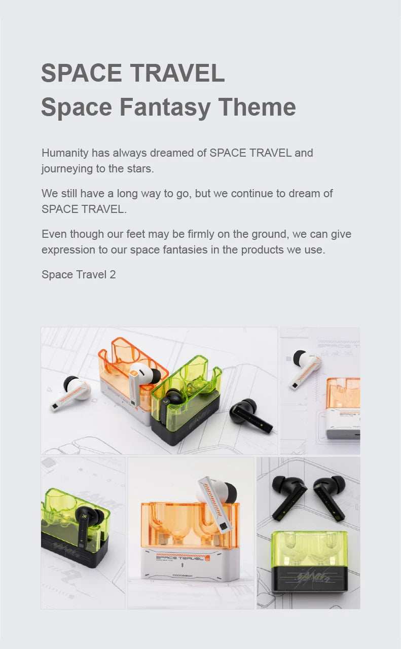 MOONDROP Space Travel 2 Wireless Earphones – Bluetooth 6.0 ANC TWS In-Ear Headphones with Low-Latency Gaming Mode