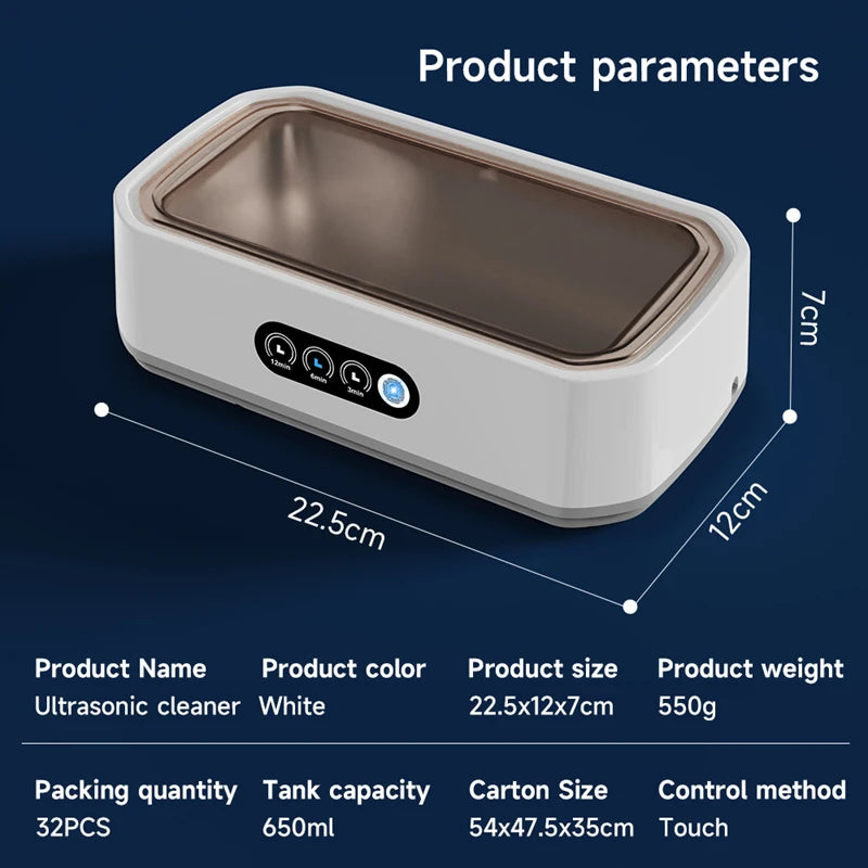 LifeSimpl — 650ml Ultrasonic Cleaner for Jewelry, Glasses & Watches (US Plug)