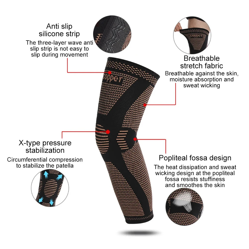 Aura-Step™ Copper-Infused Compression Sleeves — Daily Support for Active & Recovery Lifestyles