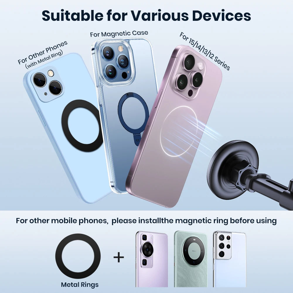 Magnetic Car Phone Mount – Hands-Free Dashboard & Vent Holder