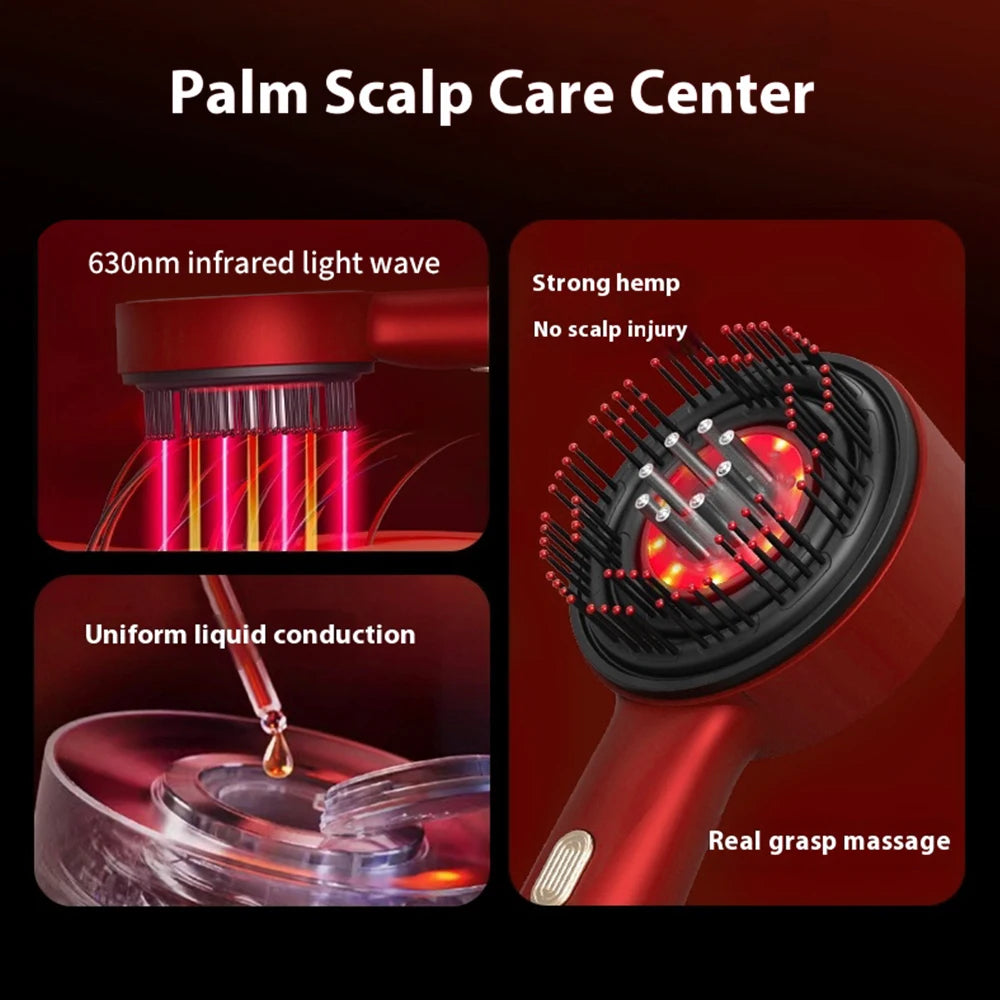 Red Light Microcurrent Scalp Massage Comb – Rechargeable Hair & Scalp Care Tool