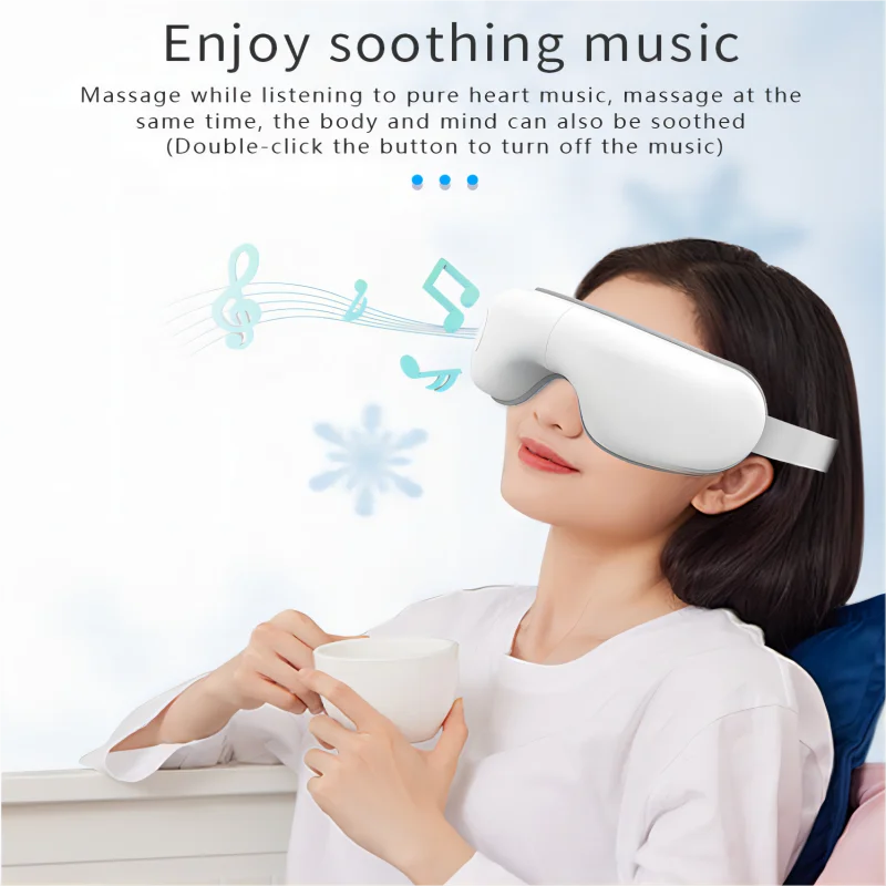 Folding Heated Eye Massager with Air Compression & Bluetooth Music