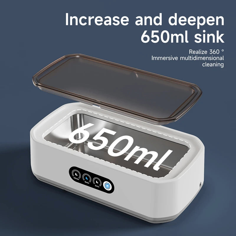 LifeSimpl — 650ml Ultrasonic Cleaner for Jewelry, Glasses & Watches (US Plug)