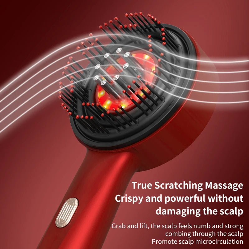 Red Light Microcurrent Scalp Massage Comb – Rechargeable Hair & Scalp Care Tool