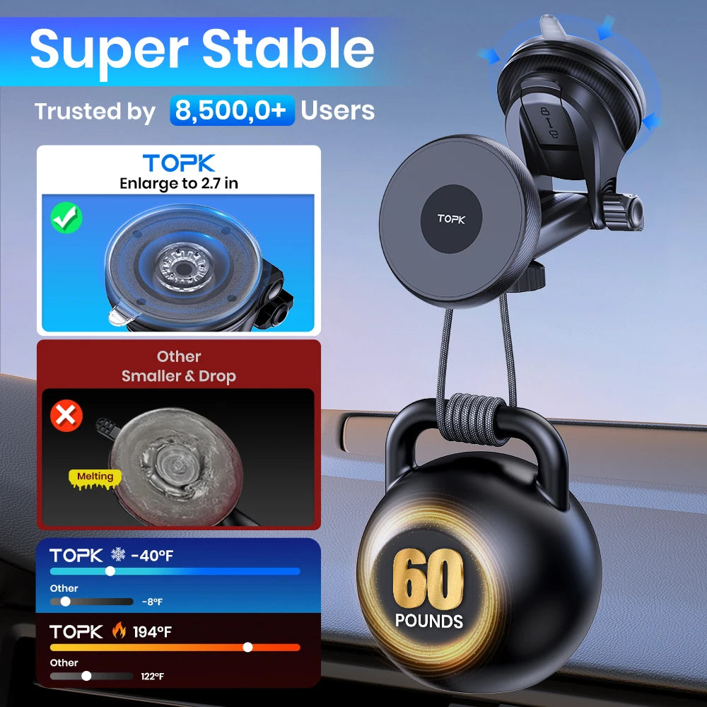 Magnetic Car Phone Mount – Hands-Free Dashboard & Vent Holder