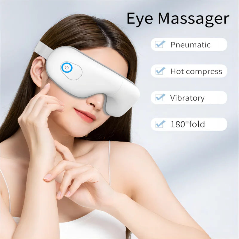 Folding Heated Eye Massager with Air Compression & Bluetooth Music