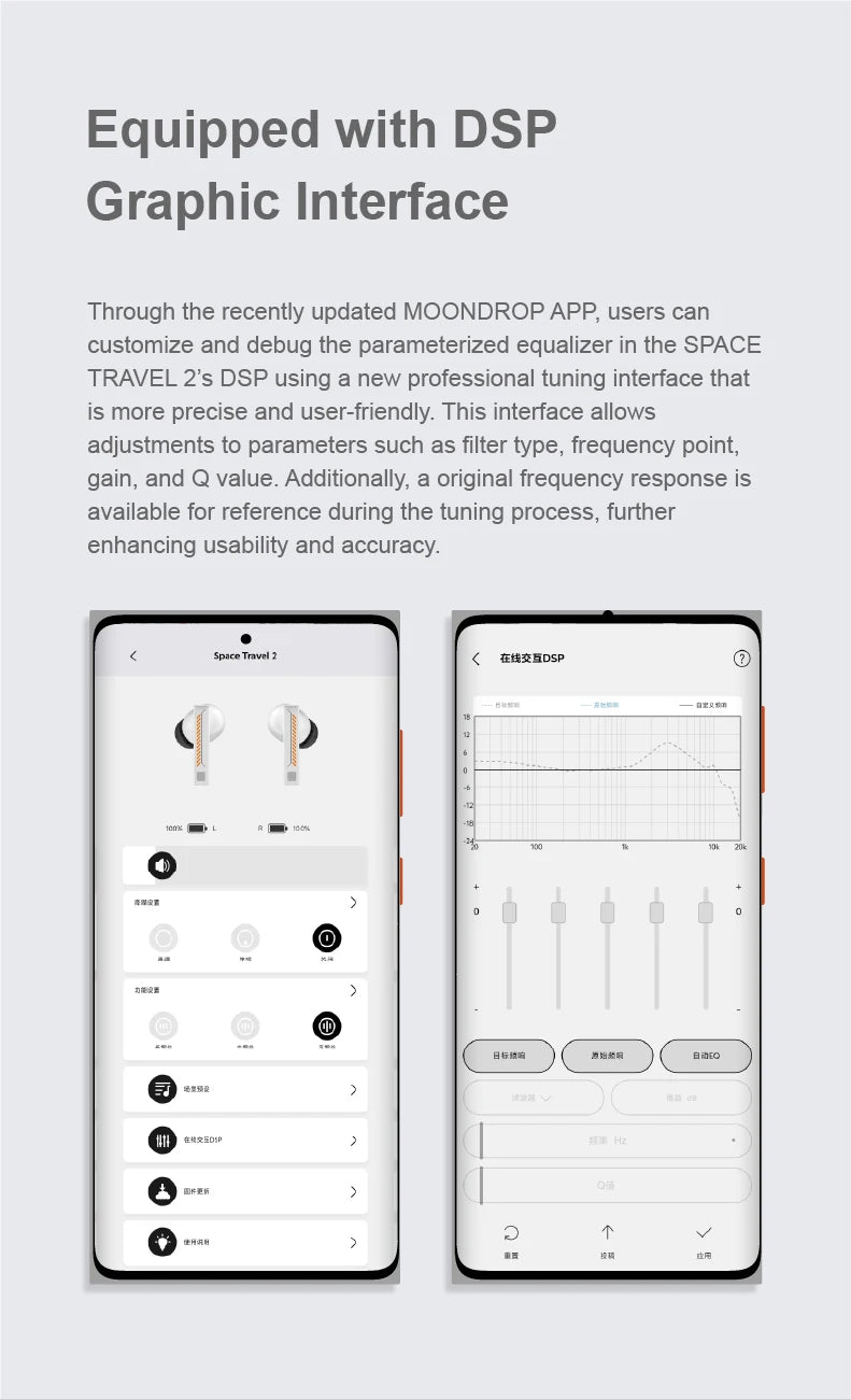 MOONDROP Space Travel 2 Wireless Earphones – Bluetooth 6.0 ANC TWS In-Ear Headphones with Low-Latency Gaming Mode