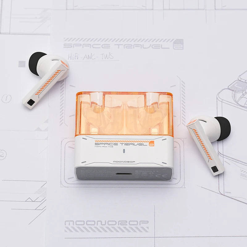 MOONDROP Space Travel 2 Wireless Earphones – Bluetooth 6.0 ANC TWS In-Ear Headphones with Low-Latency Gaming Mode