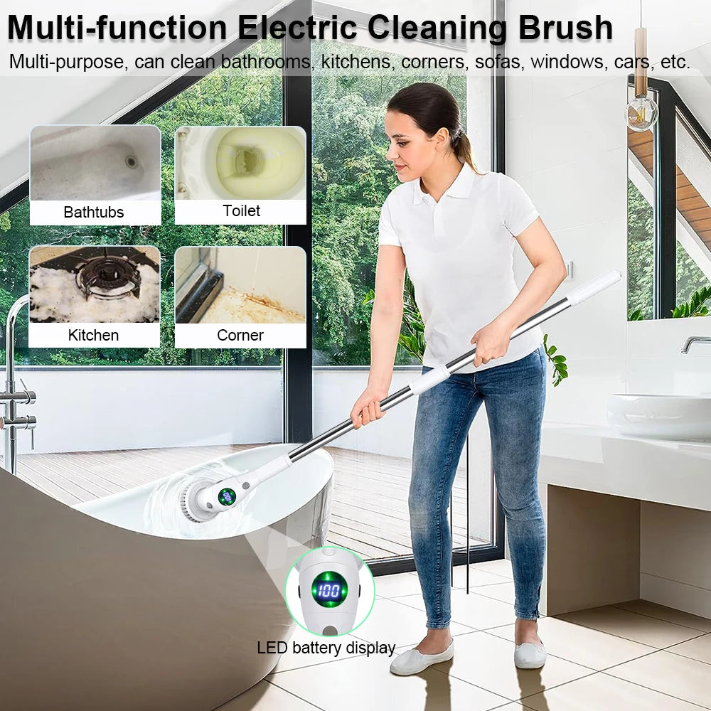 LifeSimpl™ Pro 8-in-1 Power Scrubber – Cordless High-Torque Deep Cleaner