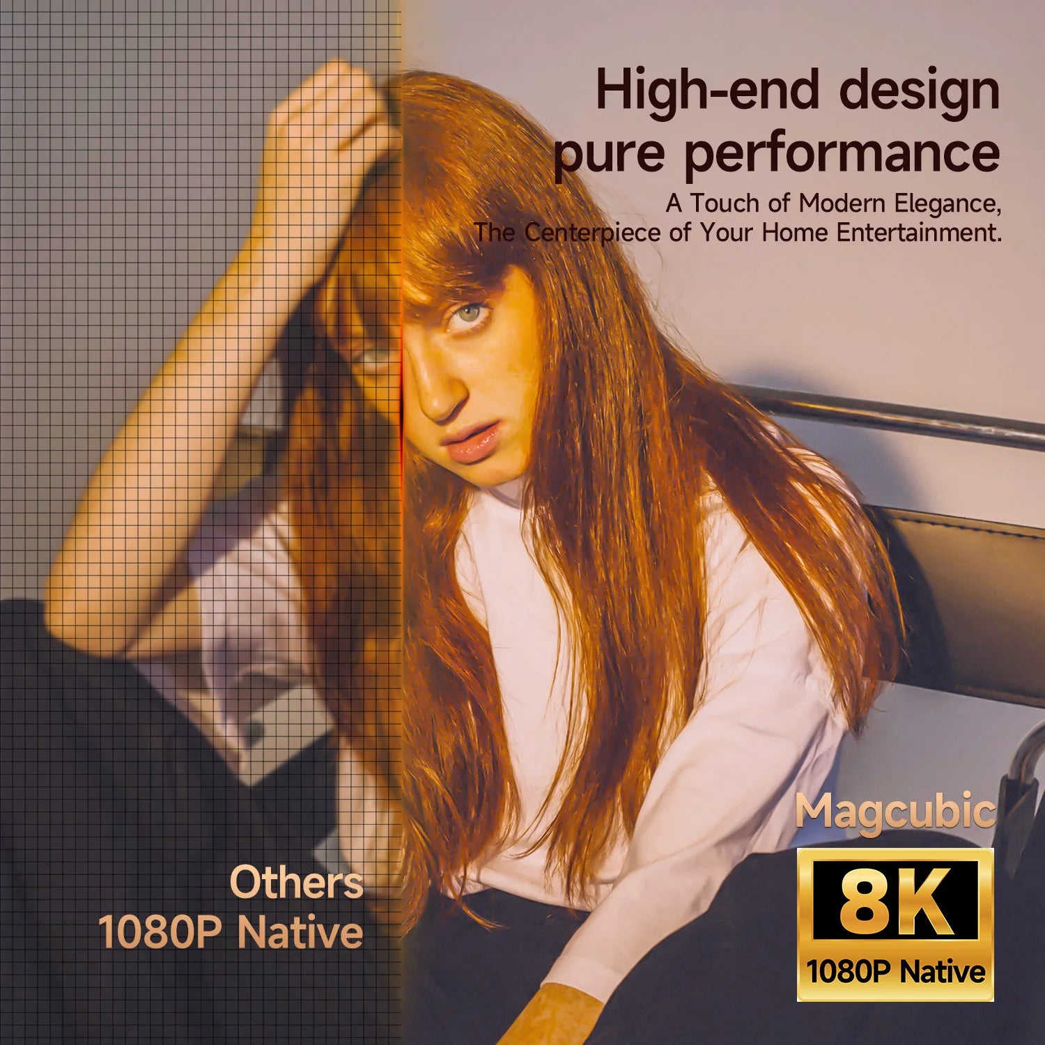 Magcubic X7 Smart Projector – 1000 ANSI, Native 1080P, Android 14, WiFi 6, Bluetooth, 8K Video Support