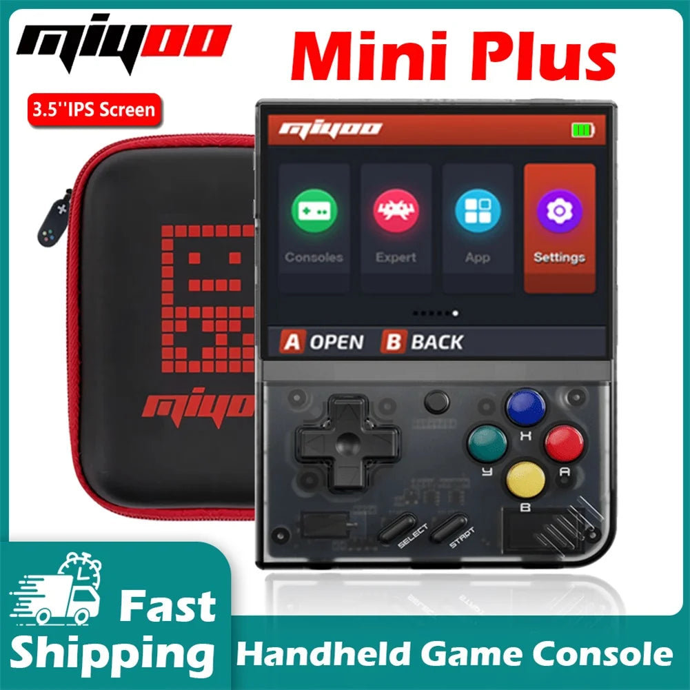 MIYOO Mini Plus Retro Handheld Game Console (64GB) – 
Portable Classic Gaming System with 3.5” IPS Screen