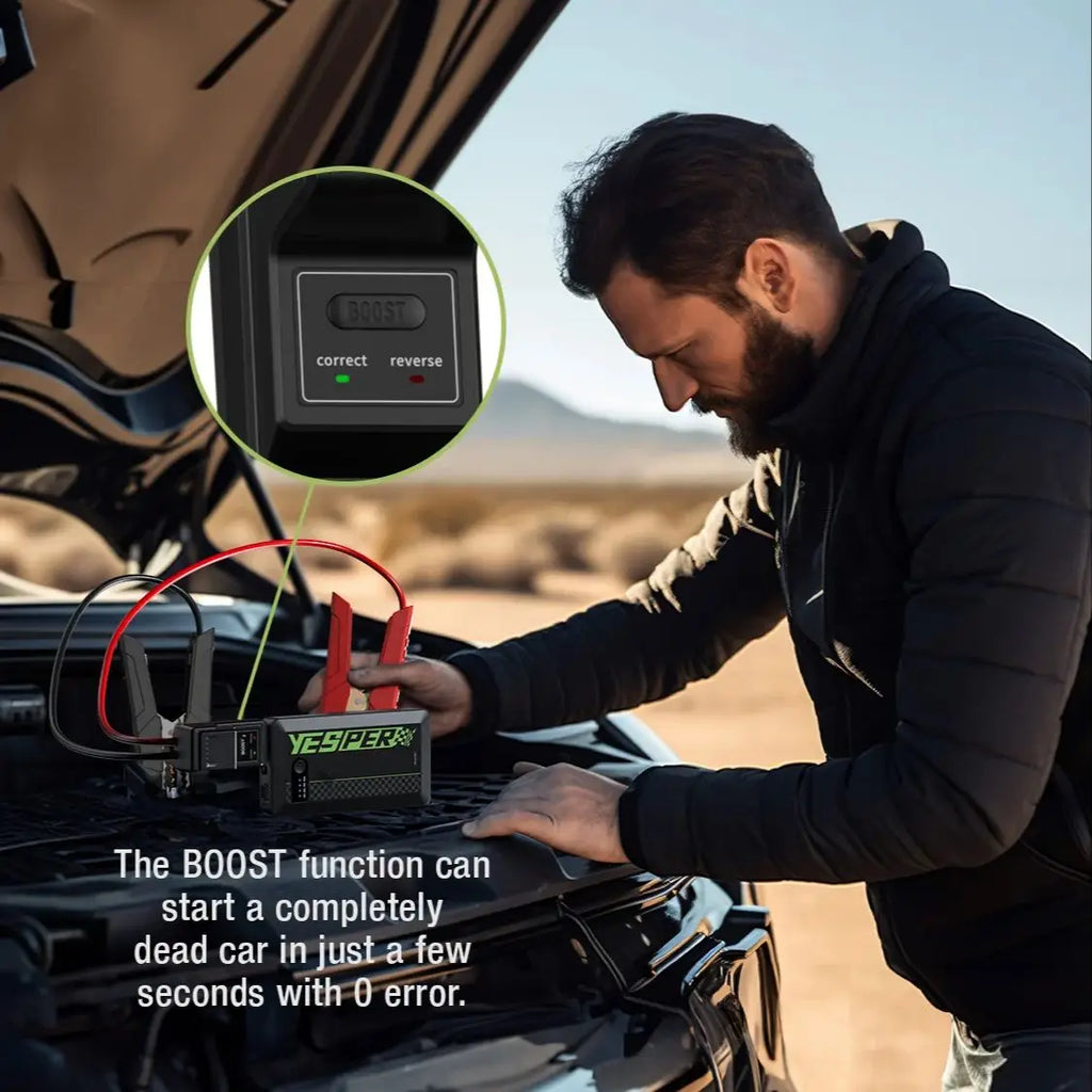 🇺🇸 YESPER 1200A Portable Car Jump Starter (USA Stock) – Compact Emergency Power for Gas & Diesel Engines