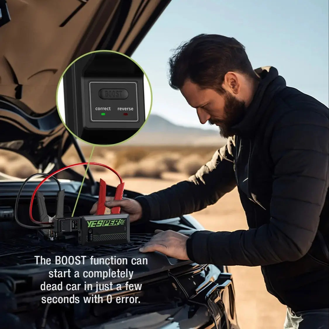 🇺🇸 YESPER 1200A Portable Car Jump Starter (USA Stock) – Compact Emergency Power for Gas & Diesel Engines