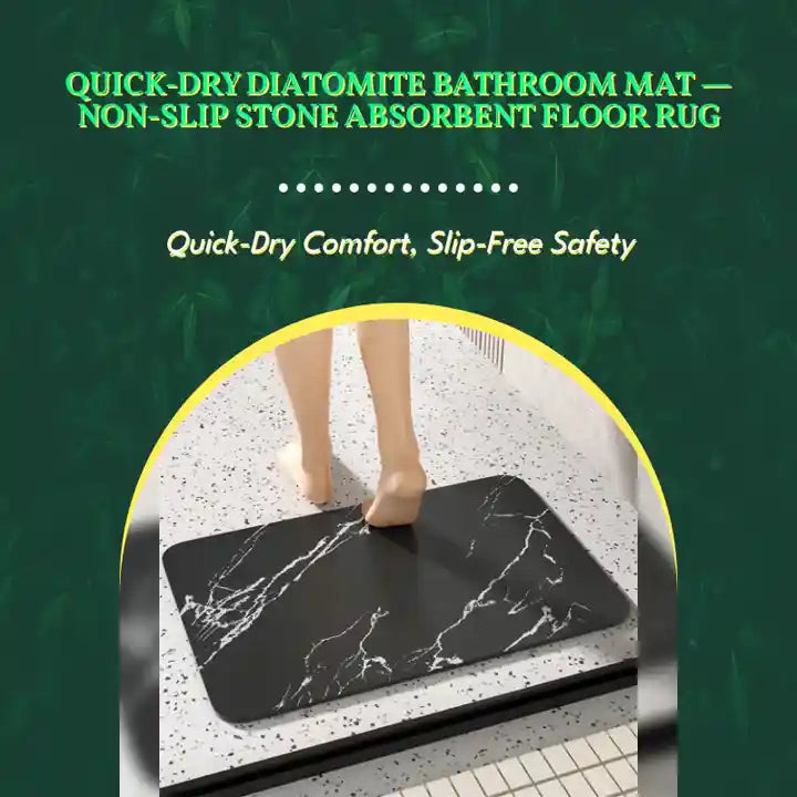Quick-Dry Diatomite Bathroom Mat &mdash; Non-Slip Stone Absorbent Floor Rug by@Outfy